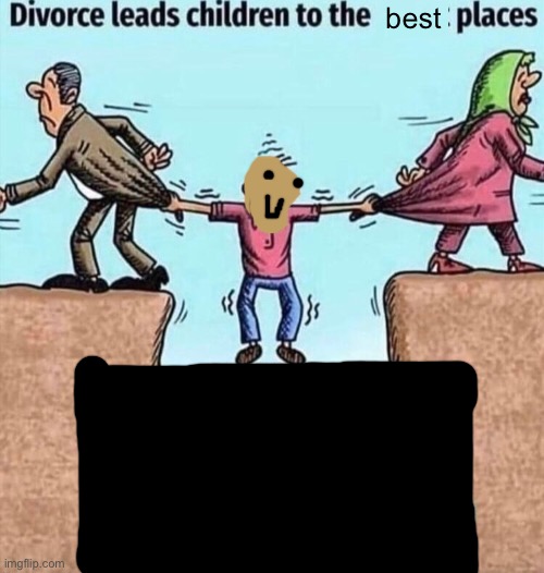 Divorce leads children to the happiest places Blank Meme Template