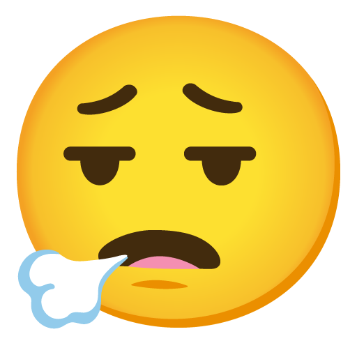 Face Exhaling Emoji Google 2023-2025 Blank Meme Template