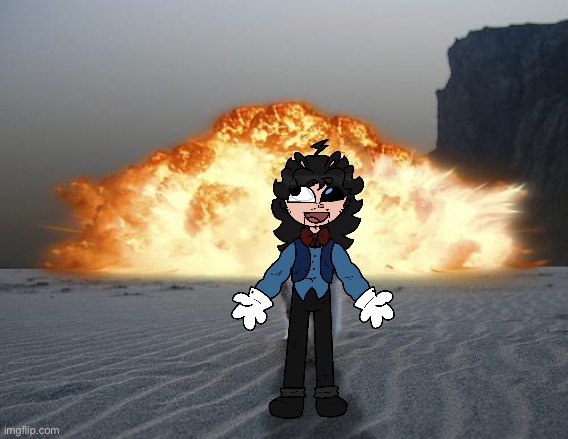 Stupid drawing of my Oc Griffith | image tagged in cat explosion | made w/ Imgflip meme maker