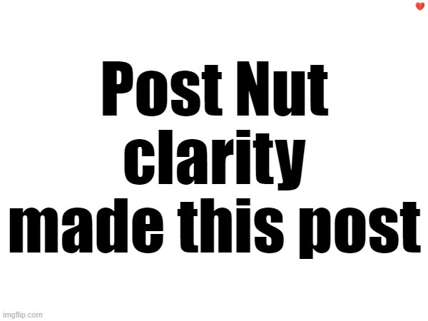 Post Nut clarity made this post | image tagged in post nut clarity made this post | made w/ Imgflip meme maker