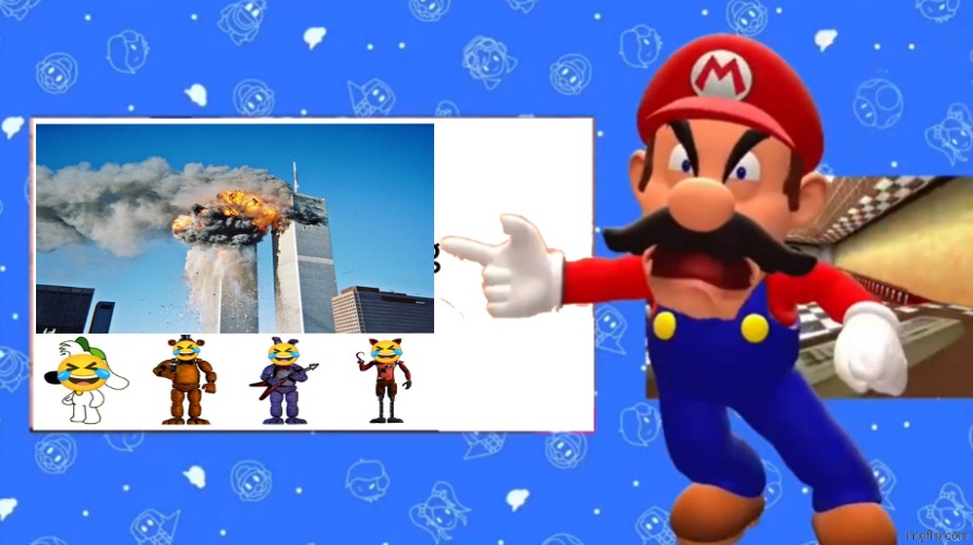 Mario hated for konercool567's art | image tagged in mario hates for what,deviantart,smg4,9/11,2001,911 9/11 twin towers impact | made w/ Imgflip meme maker