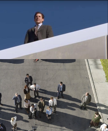 Michael Scott on roof Blank Meme Template