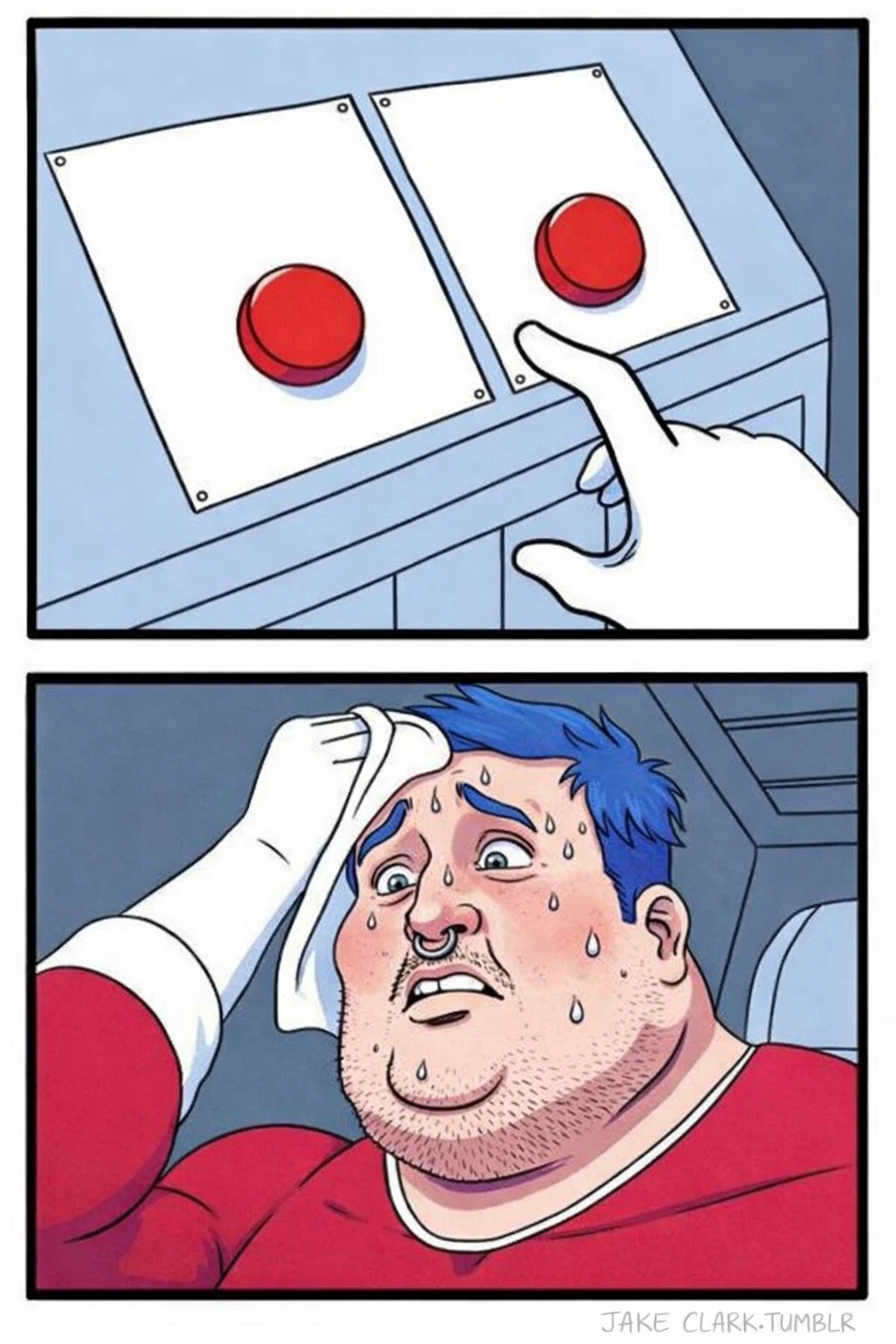 Press button retard choice Blank Meme Template