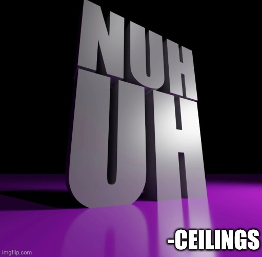 nuh uh 3d | -CEILINGS | image tagged in nuh uh 3d | made w/ Imgflip meme maker