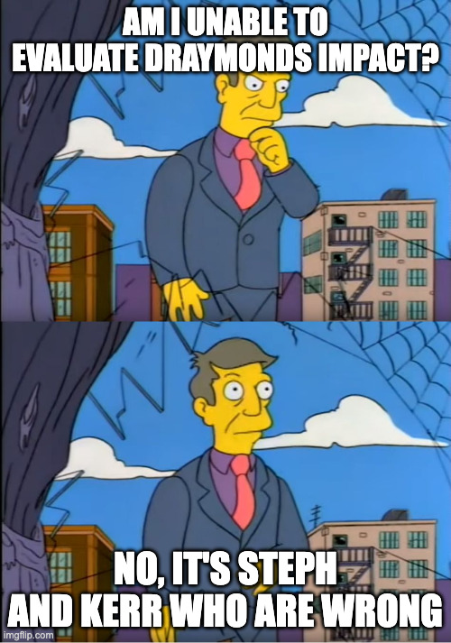 No its the children who are wrong | AM I UNABLE TO EVALUATE DRAYMONDS IMPACT? NO, IT'S STEPH AND KERR WHO ARE WRONG | image tagged in no its the children who are wrong | made w/ Imgflip meme maker