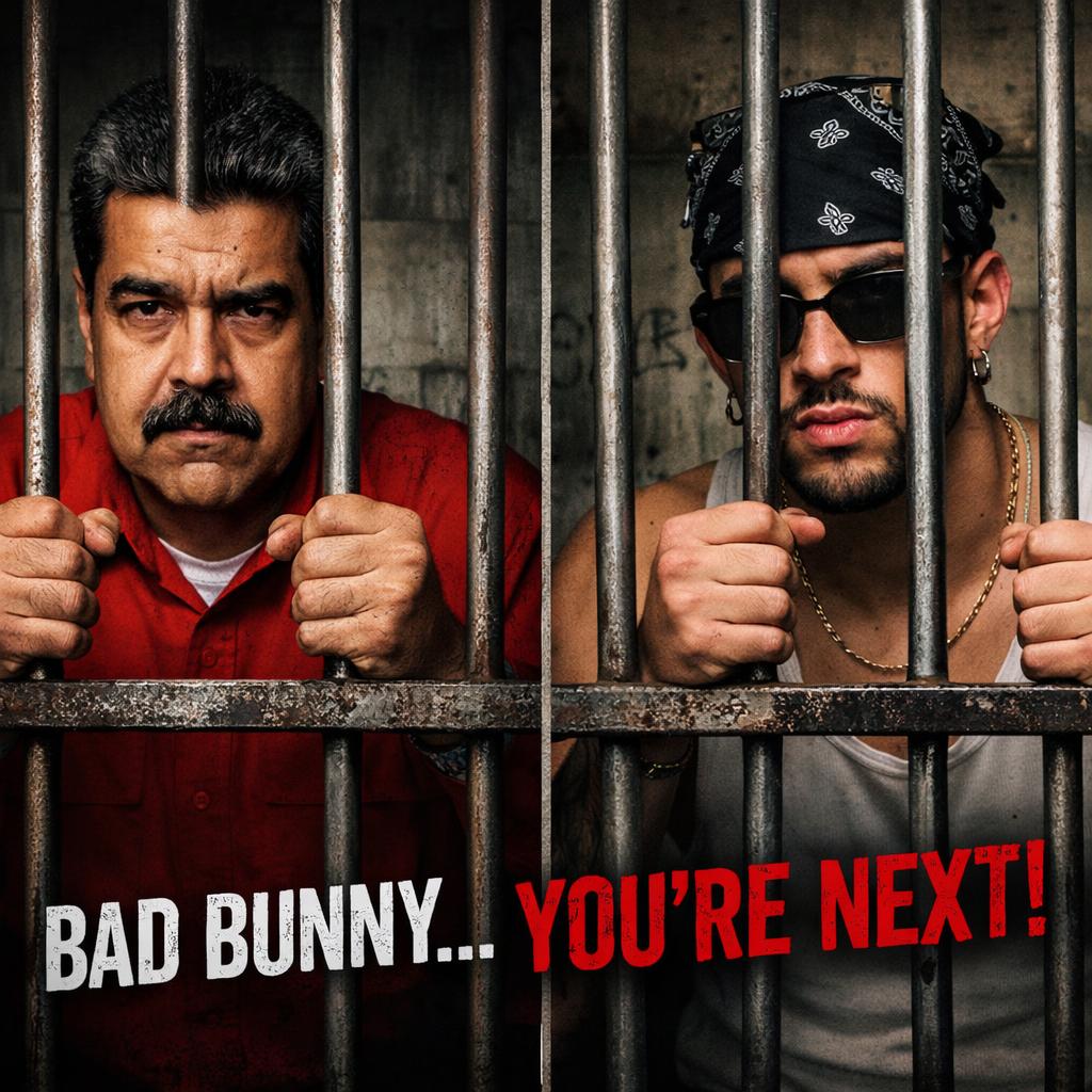 Maduro behind bars.  Bad bunny behind bars.  Bad bunny you're ne Blank Meme Template