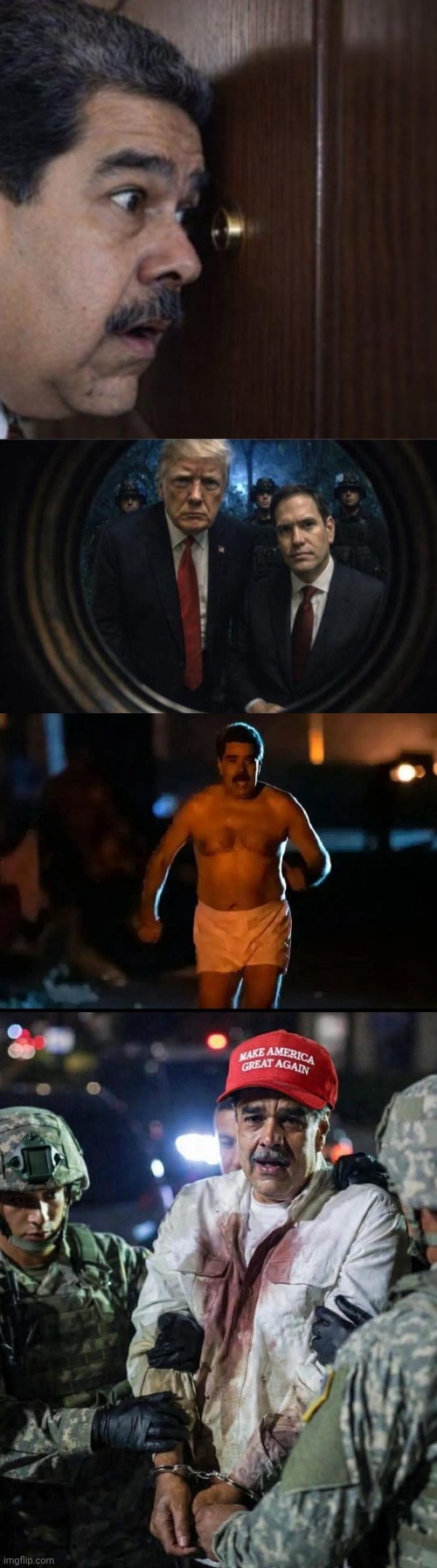 Communist Dictator is now the FAFO King | image tagged in arrested,dictator,trump | made w/ Imgflip meme maker