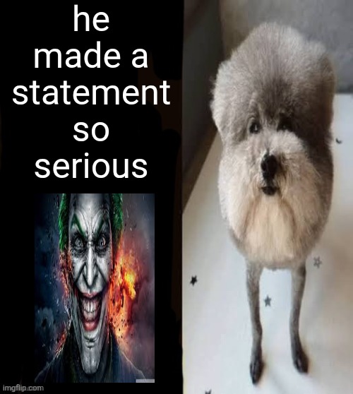 he made a statement blank | he made a statement so serious | image tagged in he made a statement blank | made w/ Imgflip meme maker