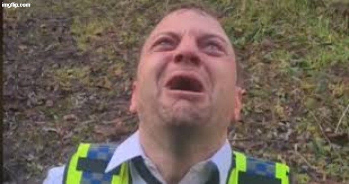 british cop screaming | image tagged in british cop screaming | made w/ Imgflip meme maker