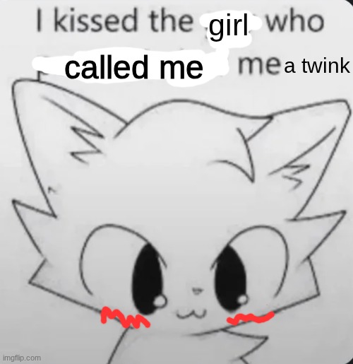 I kissed the guy who posted below me | girl; a twink; called me | image tagged in i kissed the guy who posted below me | made w/ Imgflip meme maker