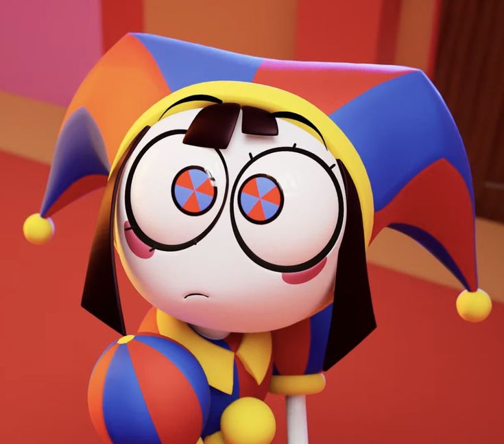 Pomni cute face Blank Meme Template