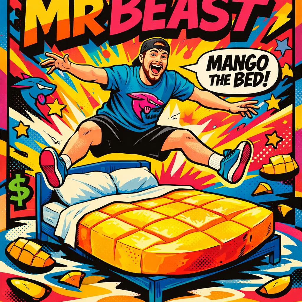High Quality Mr Beast mango the bed!2 Blank Meme Template