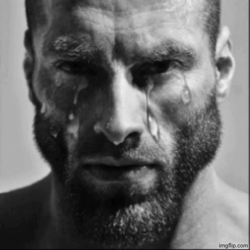 Crying Gigachad | image tagged in crying gigachad | made w/ Imgflip meme maker