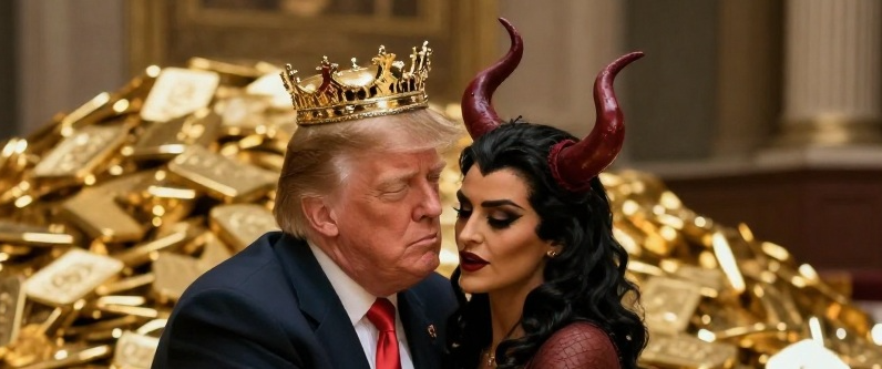 Pedo King and Satan - Mammon Worshipers Evil Blank Meme Template