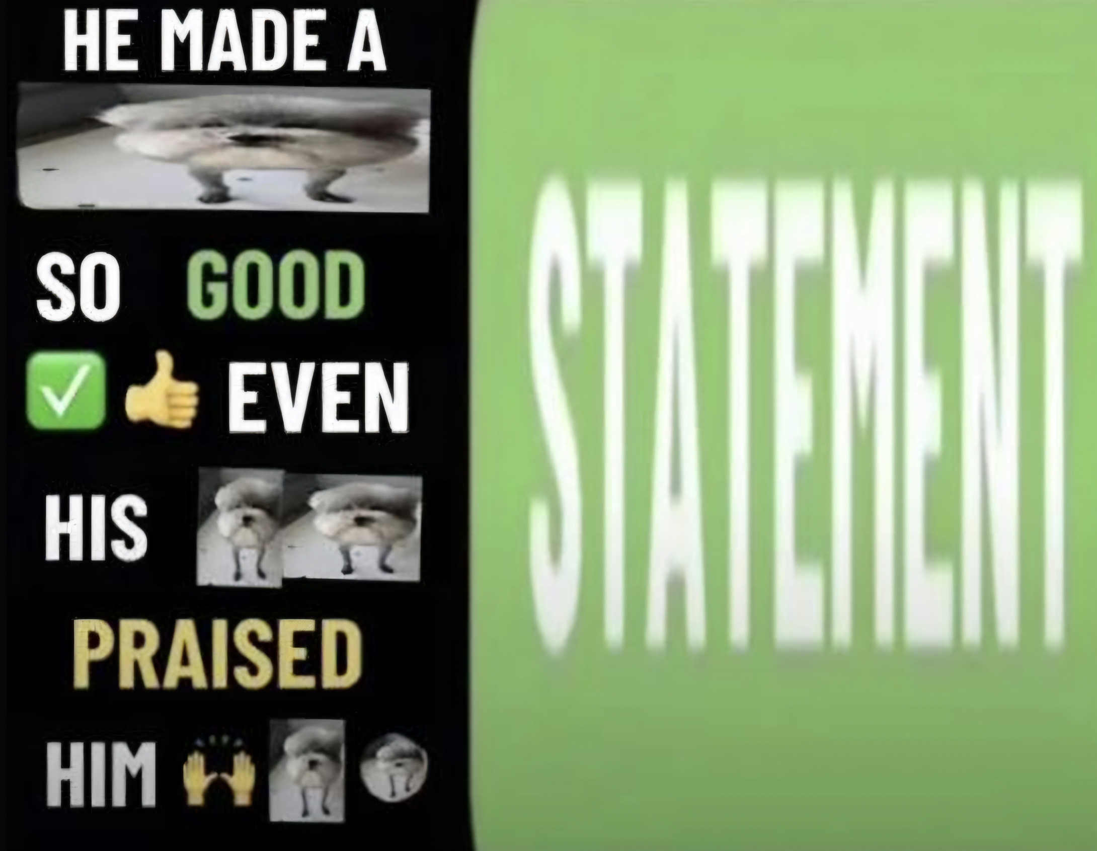 he made a statement but its flipped around Blank Meme Template