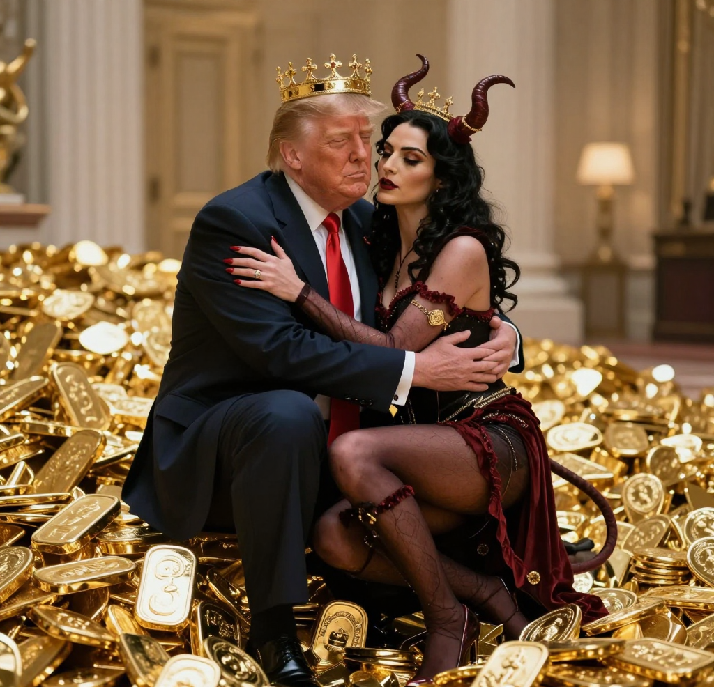 Pedo King and Satan - Mammon Worshipers Evil Blank Meme Template