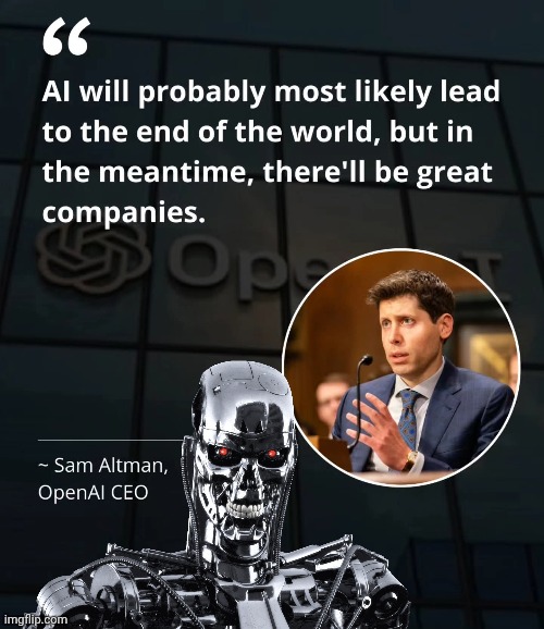 AI will destroy the world | image tagged in terminator,apocalypse | made w/ Imgflip meme maker