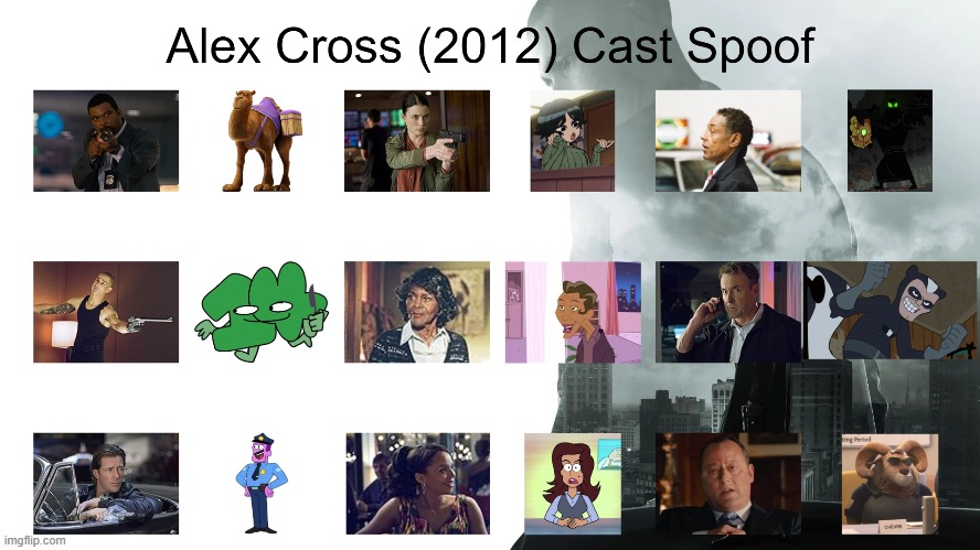 Alex Cross (2012) Cast Spoof | image tagged in alex cross,spoof cast,memes | made w/ Imgflip meme maker