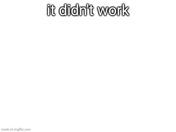 it didn't work | made w/ Imgflip meme maker