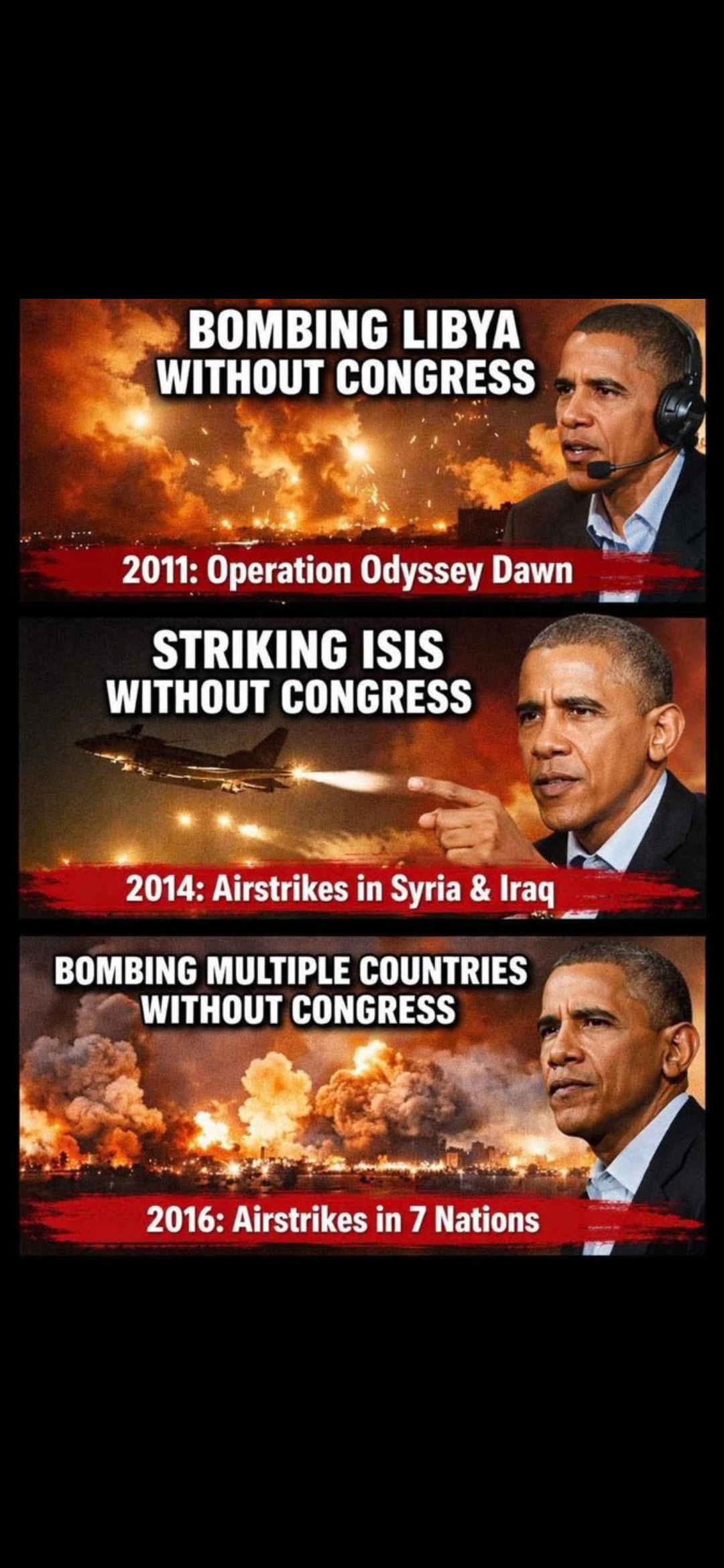 Obama's military actions without Congress approval Blank Meme Template