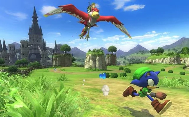 Link Chasing Sonic Blank Meme Template