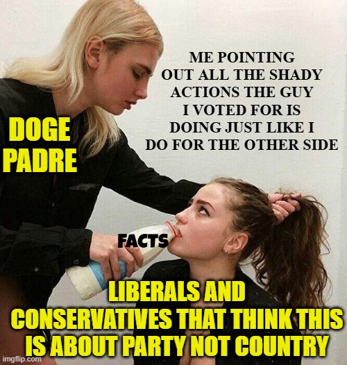 Politics should be about country not party. Winning is not the only thing that counts | ME POINTING OUT ALL THE SHADY ACTIONS THE GUY I VOTED FOR IS DOING JUST LIKE I DO FOR THE OTHER SIDE; DOGE PADRE; FACTS; LIBERALS AND CONSERVATIVES THAT THINK THIS IS ABOUT PARTY NOT COUNTRY | image tagged in political meme,conservatives,liberals,winning,tribe,america first | made w/ Imgflip meme maker