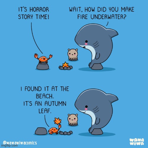 image tagged in crab,shark,octopus,campfire,autumn,leaf | made w/ Imgflip meme maker