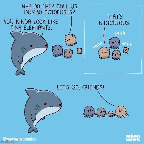 image tagged in shark,octopuses,dumbo,elephants,aww,cute | made w/ Imgflip meme maker