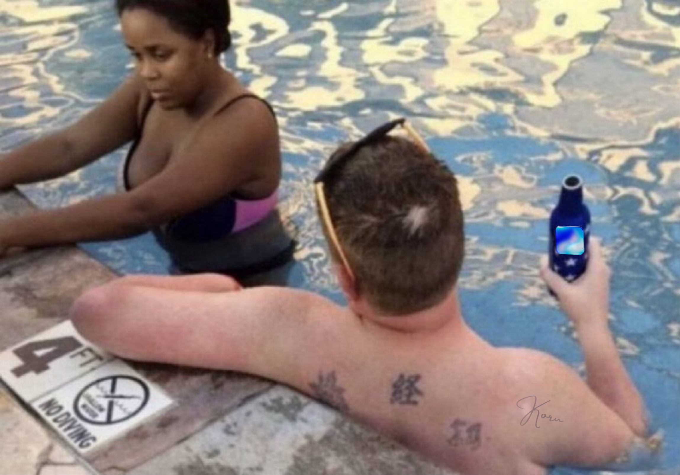 Pool bragging to chick Blank Meme Template