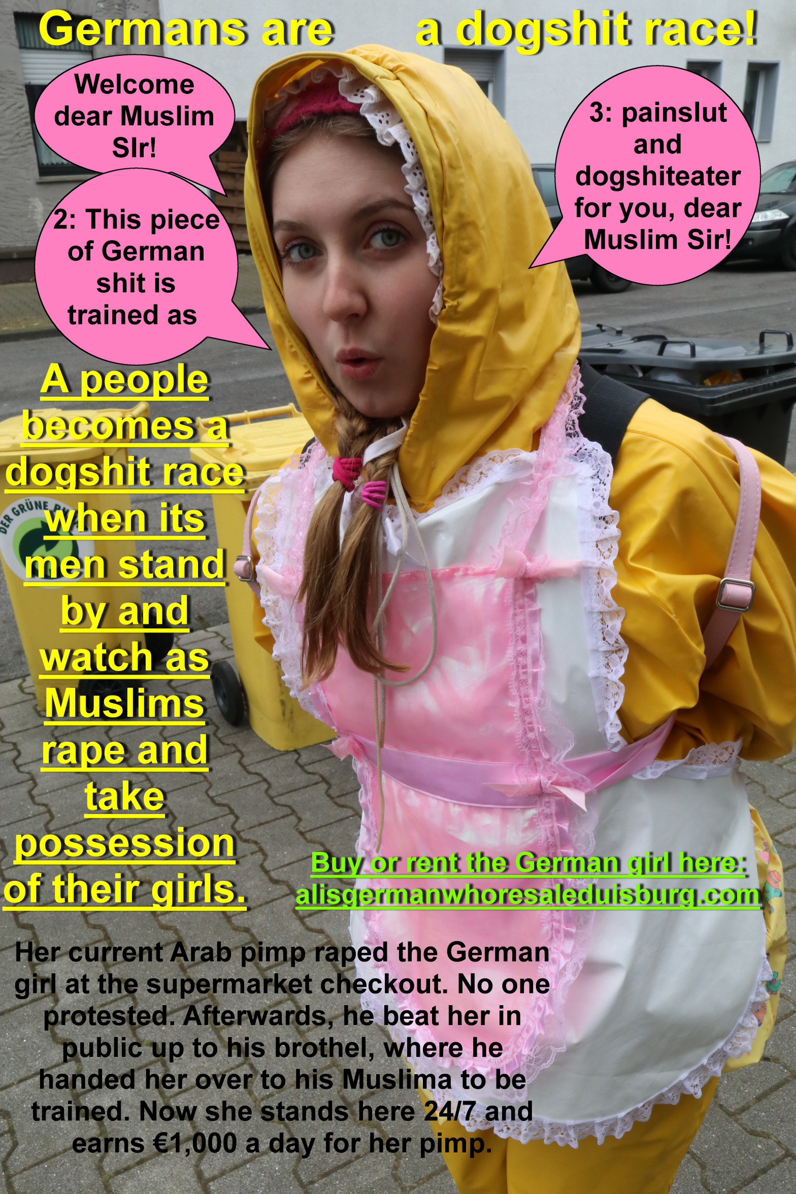 German piece of shit Morona Pigleta for Muslim use only Blank Meme Template