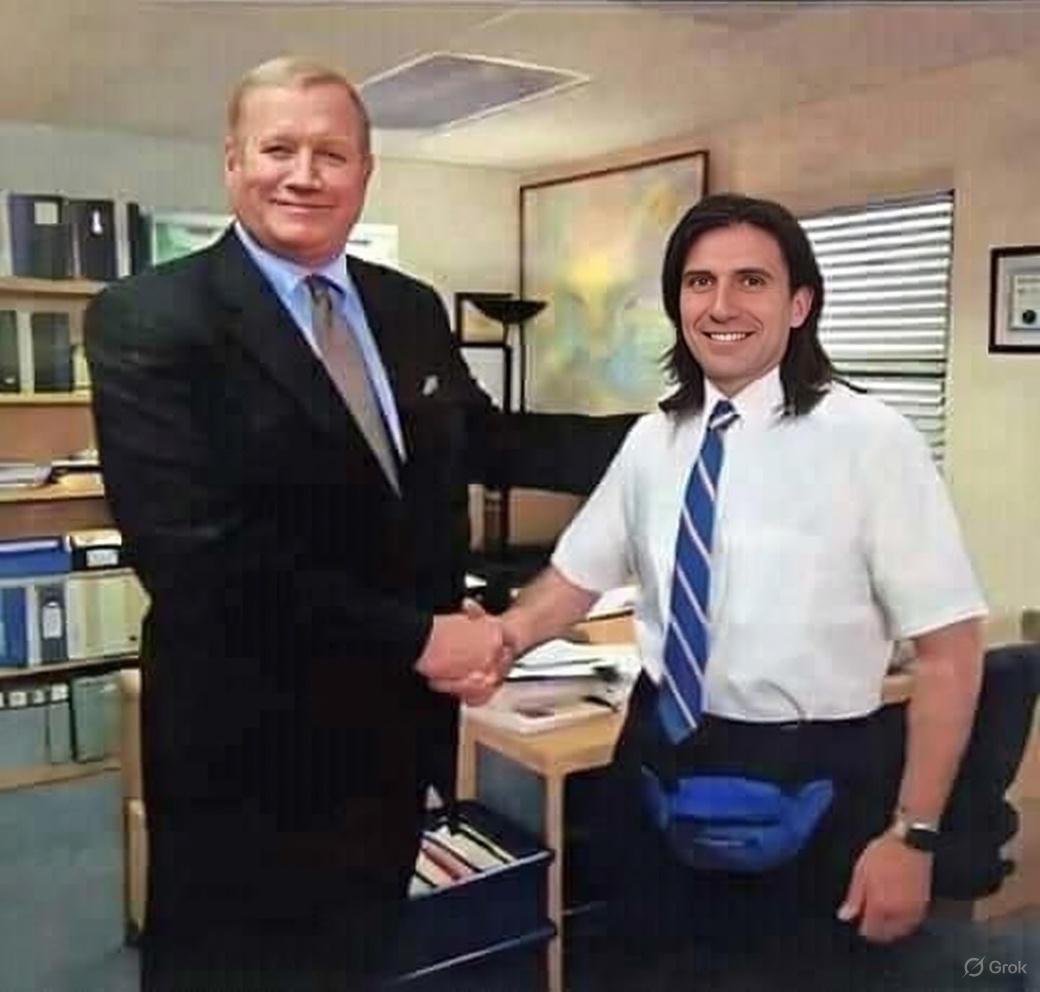 Hand shake smiling Blank Meme Template