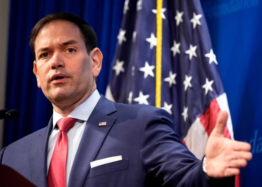 Marco Rubio With U.S. Flag Blank Meme Template