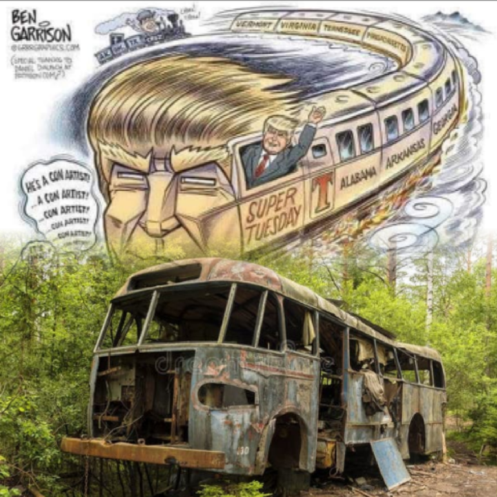 Trump Train and Mamdani Bus Blank Meme Template