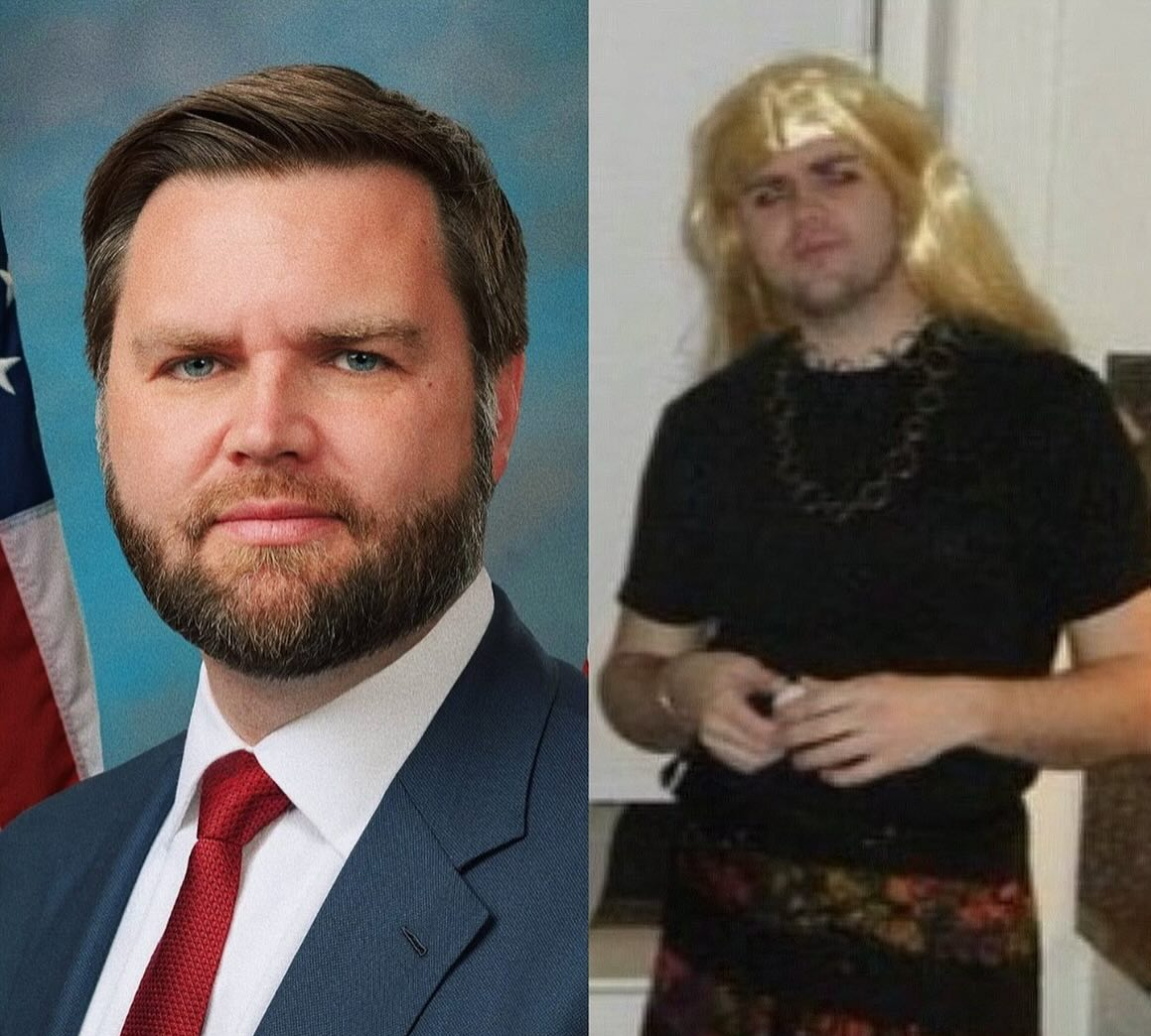 JD Vance Gay Drag Queen eyeliner LGBTQ Blank Meme Template