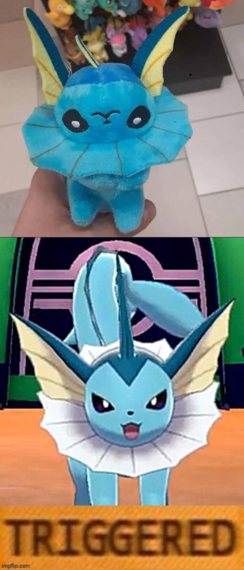 Coked up Vaporeon | image tagged in vaporeon triggered,vaporeon,pokemon,toy,memes,you had one job | made w/ Imgflip meme maker