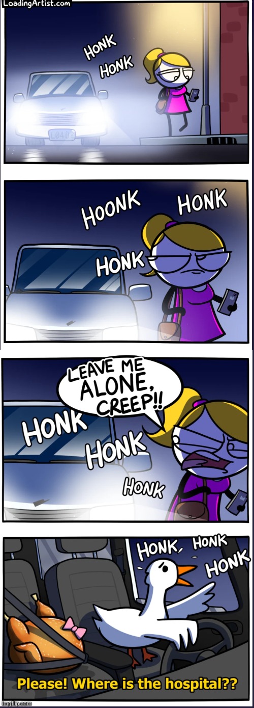 honk | image tagged in honk,comics,loadingartist,goose,hospital,cars | made w/ Imgflip meme maker