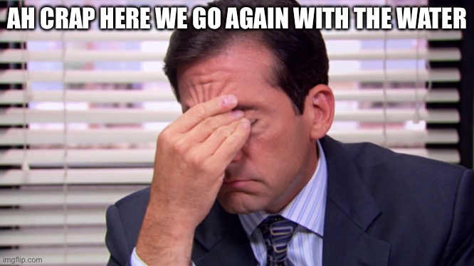 Annoying | AH CRAP HERE WE GO AGAIN WITH THE WATER | image tagged in annoying | made w/ Imgflip meme maker