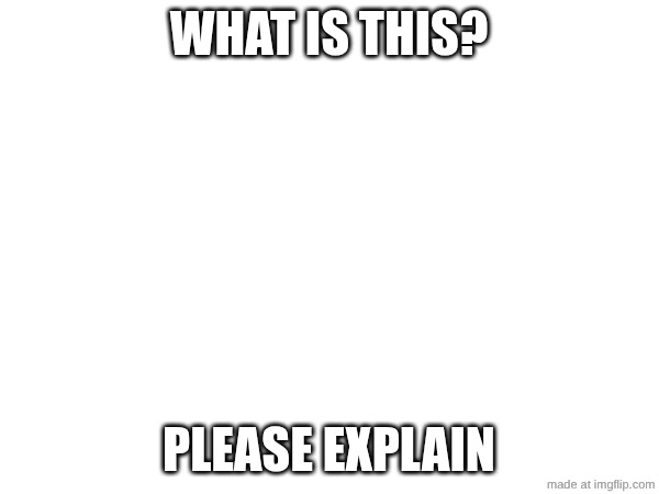 WHAT IS THIS? PLEASE EXPLAIN | made w/ Imgflip meme maker