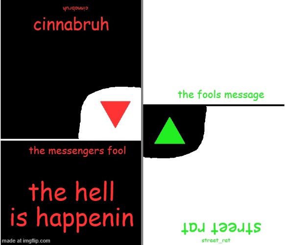 street rat n cinnabruh announcement | the hell is happenin | image tagged in street rat n cinnabruh announcement | made w/ Imgflip meme maker