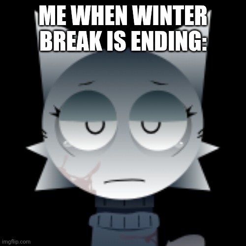:( | ME WHEN WINTER BREAK IS ENDING: | image tagged in sad wenda | made w/ Imgflip meme maker