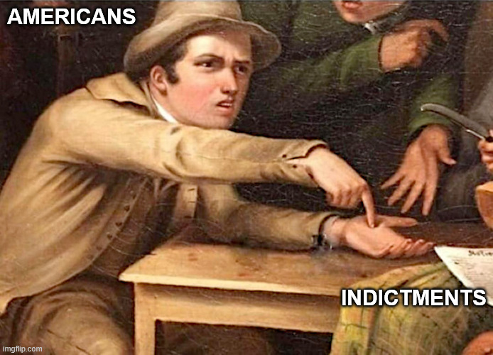 Indictments in 2025 | AMERICANS; INDICTMENTS | image tagged in america,judge,justice | made w/ Imgflip meme maker