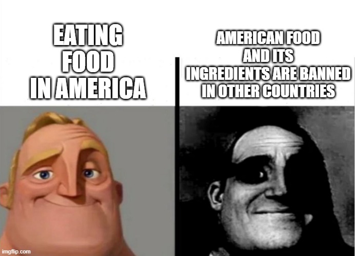 Teacher's Copy | EATING FOOD IN AMERICA; AMERICAN FOOD AND ITS INGREDIENTS ARE BANNED IN OTHER COUNTRIES | image tagged in teacher's copy,america,countries,europe,food memes,banned | made w/ Imgflip meme maker