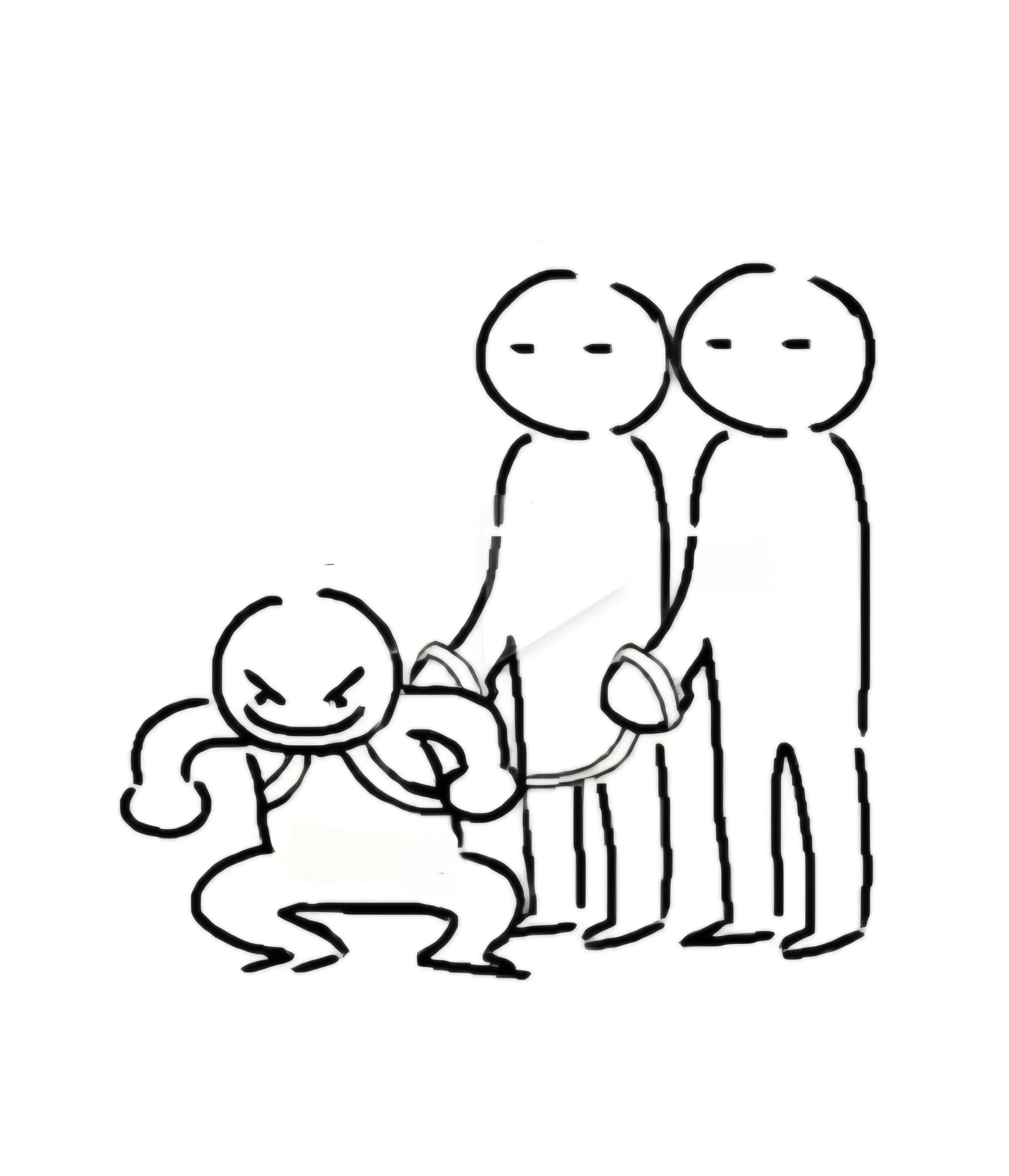 2 holding 1 leash Blank Meme Template