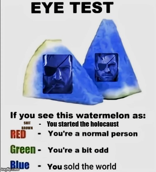 -     You started the holocaust; SHIT
BROWN | made w/ Imgflip meme maker