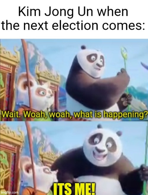 He's the only one you can vote for lol | image tagged in politics,kim jong un,north korea,memes,funny,kung fu panda | made w/ Imgflip meme maker