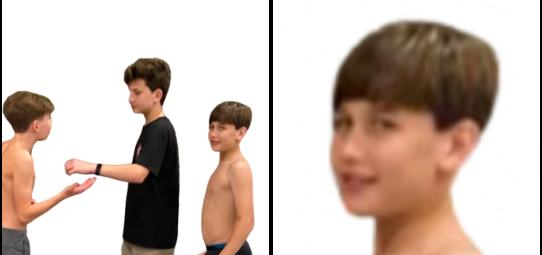 Brothers arguing while I smile Blank Meme Template