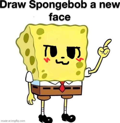 Spogbog | image tagged in draw spongebob a new face | made w/ Imgflip meme maker