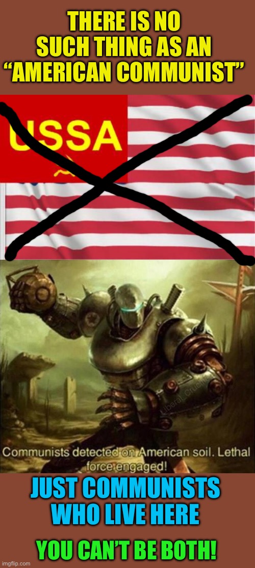 You can’t be a Communist and an American | THERE IS NO SUCH THING AS AN “AMERICAN COMMUNIST”; JUST COMMUNISTS WHO LIVE HERE; YOU CAN’T BE BOTH! | image tagged in american communist flag,you are wasting our air,commies are the threat,democratic socialists are commies | made w/ Imgflip meme maker
