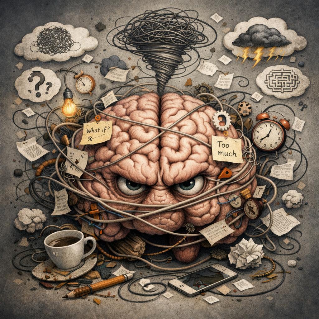 overthinking brain Blank Meme Template