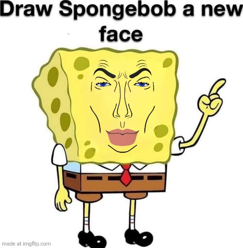 draw spongebob a new face | image tagged in draw spongebob a new face | made w/ Imgflip meme maker